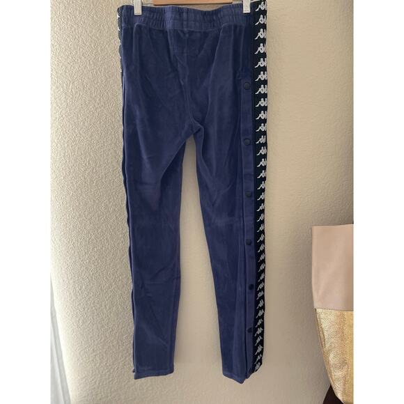 Kappa | Size Small Velour Sweatpants Blue Sorority Fraternity - Picture 2 of 5